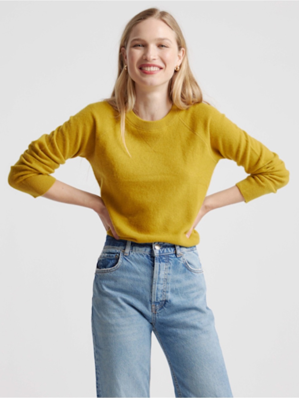 Quince Women's Mustard Crewneck Sweater